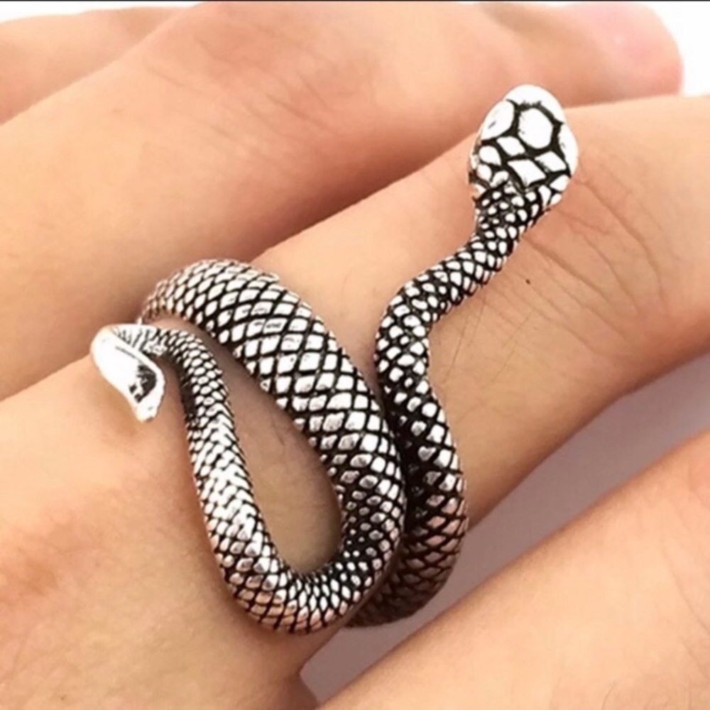 Greek Goddess Wrap-Around Silver Snake Earring - Picture 9 of 9